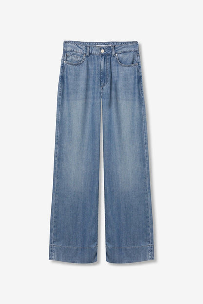 Jeans donna wide leg leggeri estate Bonnye LYOCELL - dettaglio tessuto e fit