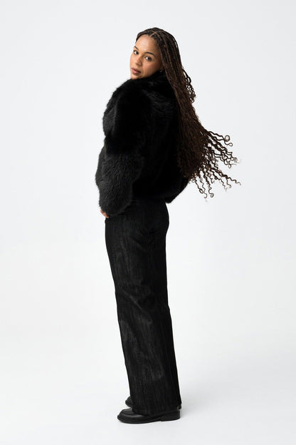 "Jeans donna Tiffosi Bonnye_57 nero lucido stile completo - look moderno glamour"