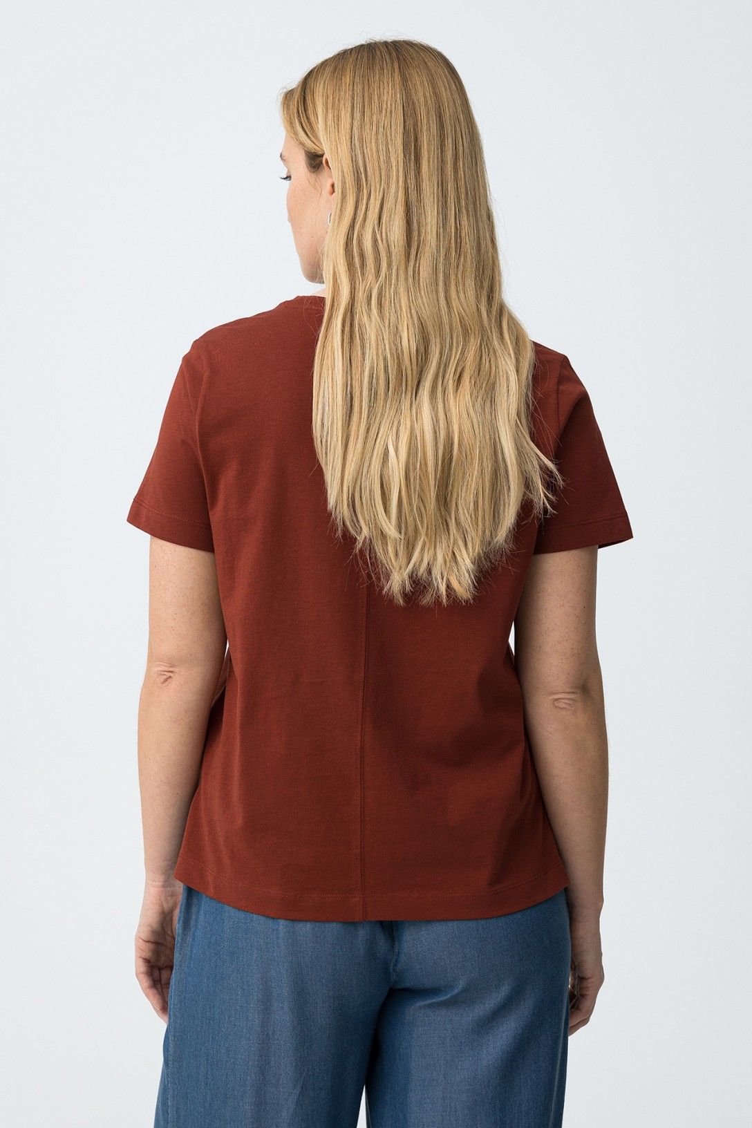 Vista posteriore t-shirt donna Brandy cotone, stile casual estivo