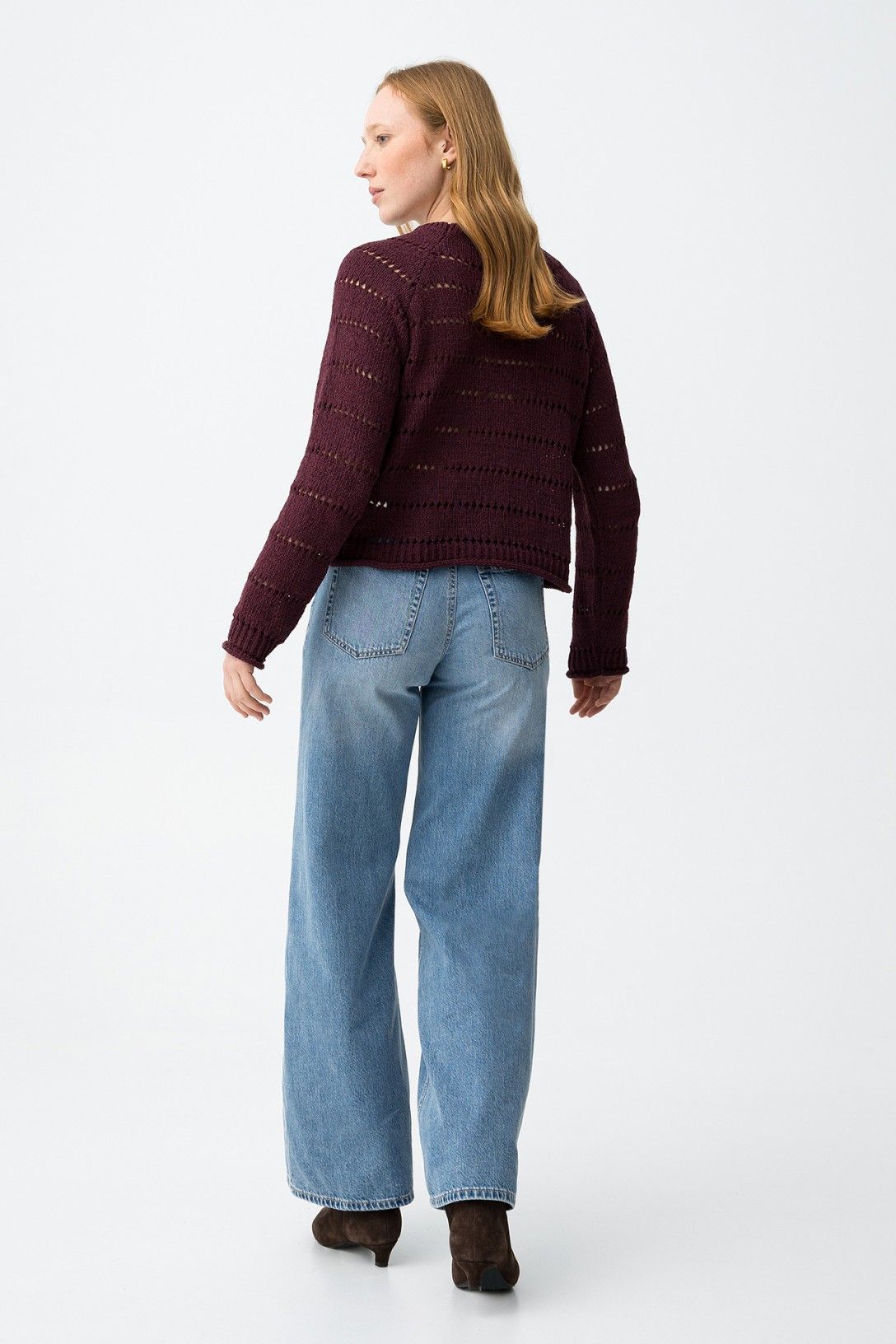 Jeans donna gamba larga blu chiaro Celin - vista posteriore