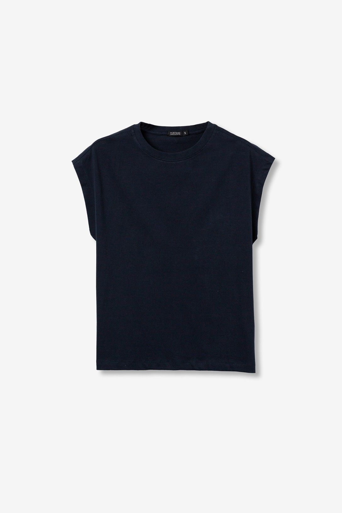 T-shirt donna Charlize manica corta blu Tiffosi - dettaglio tessuto cotone premium e manifattura