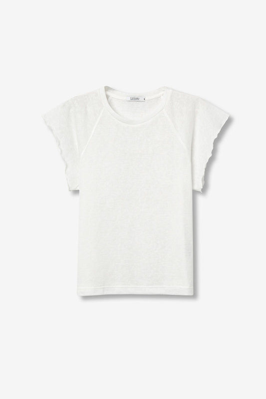 T-Shirt Cooky donna bianca star white in viscosa con girocollo e manica corta - vista frontale
