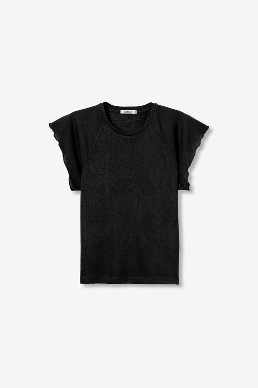 T-Shirt Cooky donna colore cioccolato marrone in viscosa-poliestere - vista frontale
