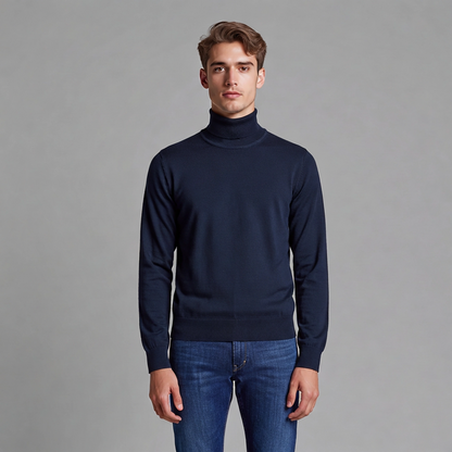 Maglia Dolce Vita Uomo Viscosa Premium - Collo Alto Nero & Blu