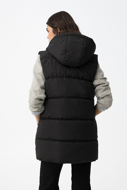 "Gilet imbottito donna Duranduran - vista posteriore - dettaglio trapuntatura e cuciture"