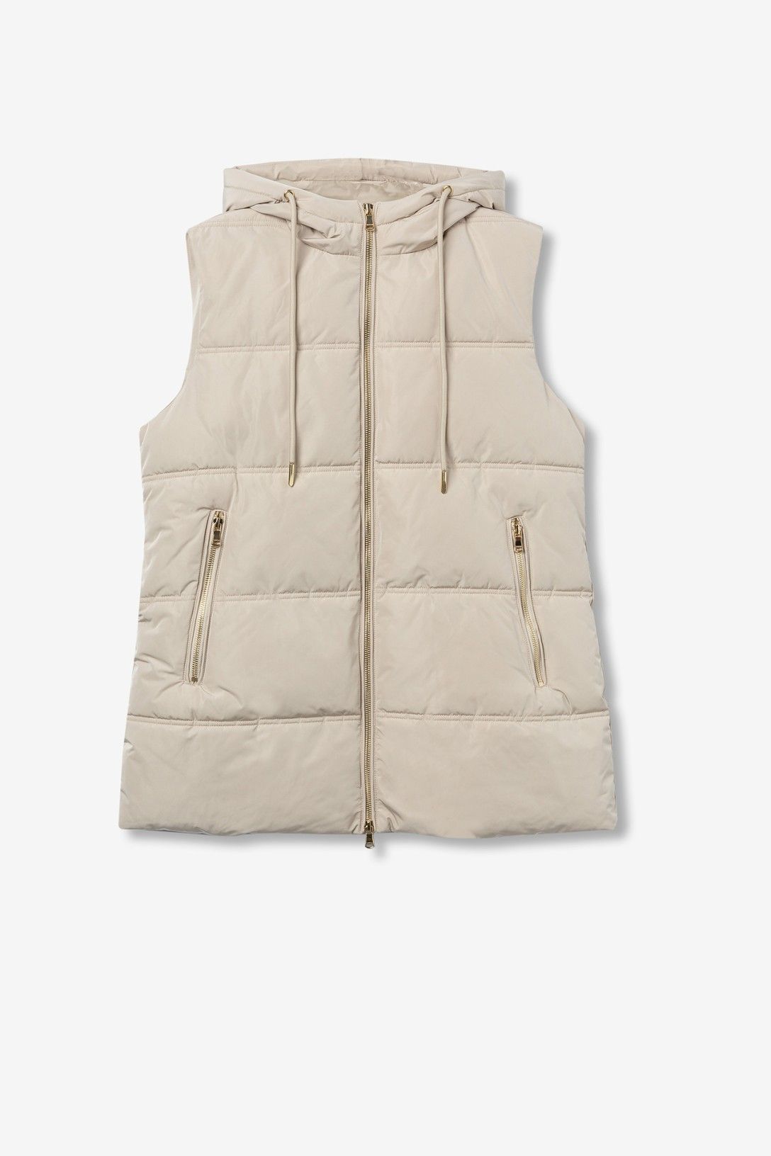 "Smanicato trapuntato donna Duranduran beige con cappuccio - dettaglio colore chiaro"