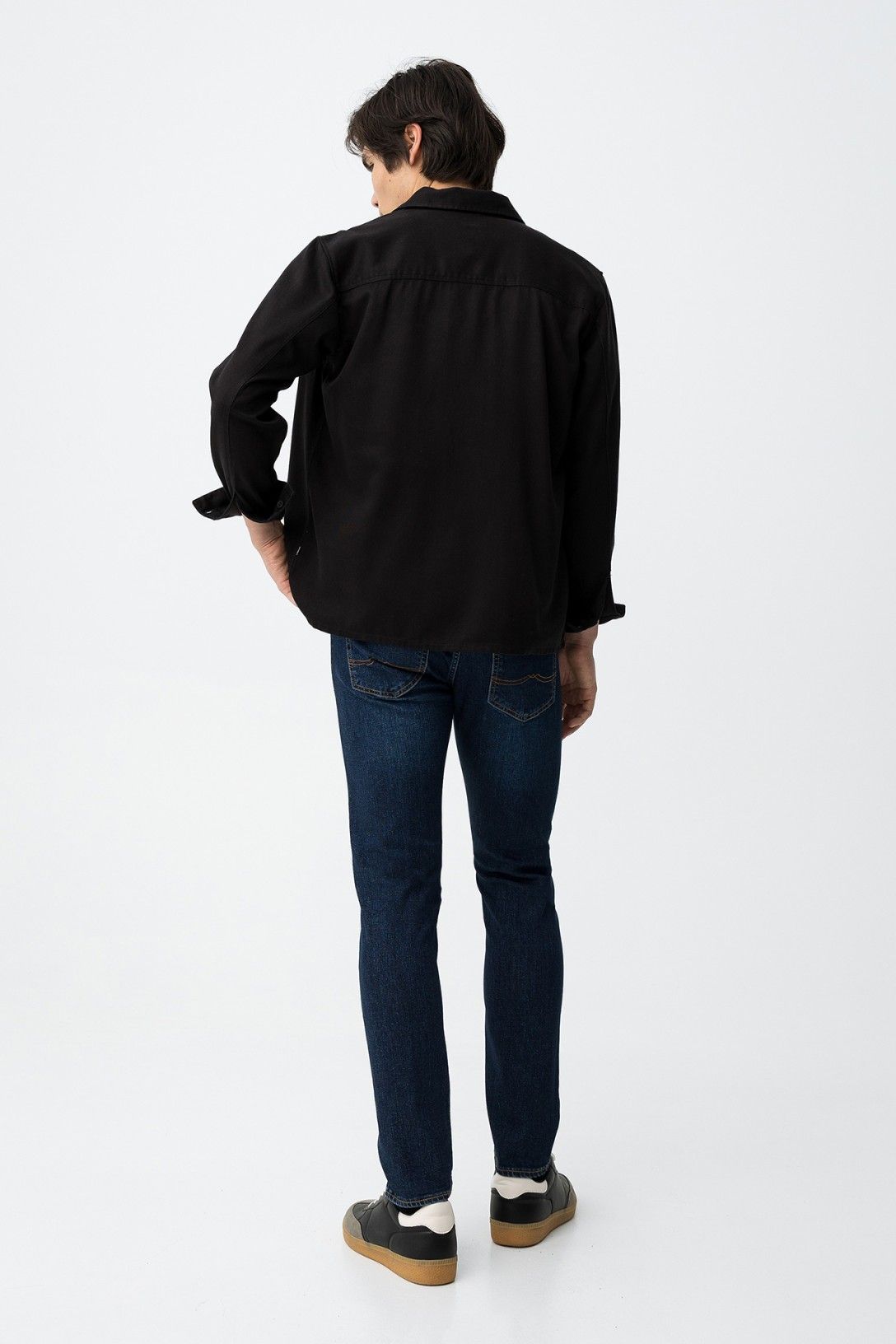 Jeans uomo Dylan 113 dark uomo - vista posteriore denim lavaggio scuro