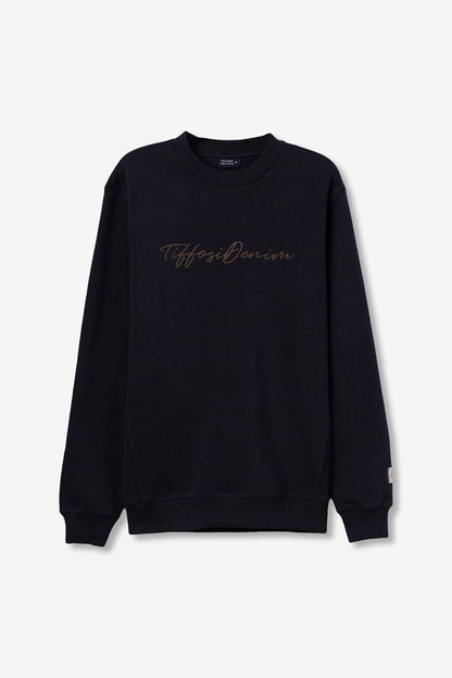 Felpa uomo Ford dark blu girocollo con stampa logo Tiffosi Denim dorata sul petto – Frarò

