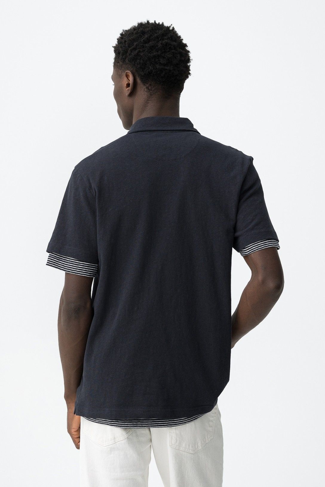 Polo Uomo Forest cotone lino Tiffosi blu - vista posteriore primavera estate 2026