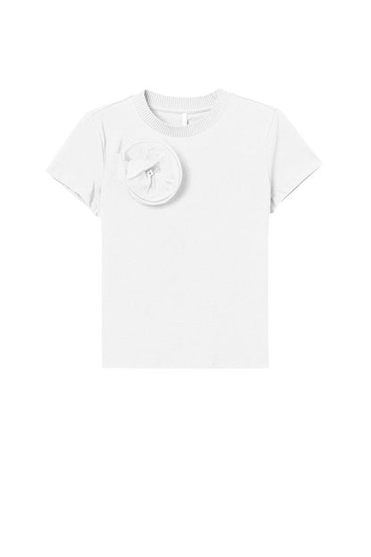 T-Shirt Gardenia Bianca & Corallo