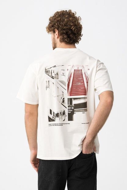  T-Shirt George uomo cotone streetwear - maglietta doppia stampa urban style cotone