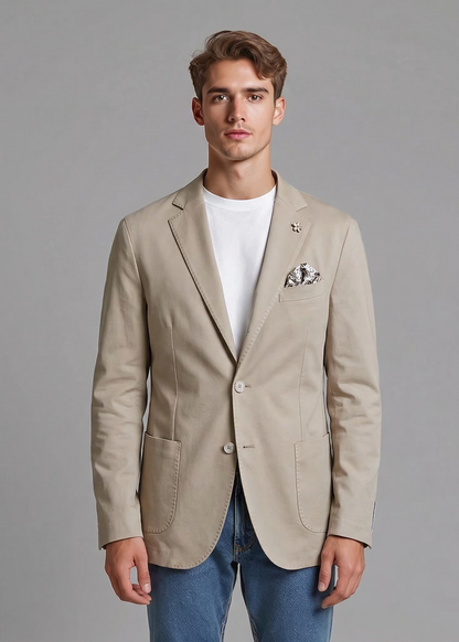 Giacca uomo punto milano safari elegante, blazer estivo made in Italy
