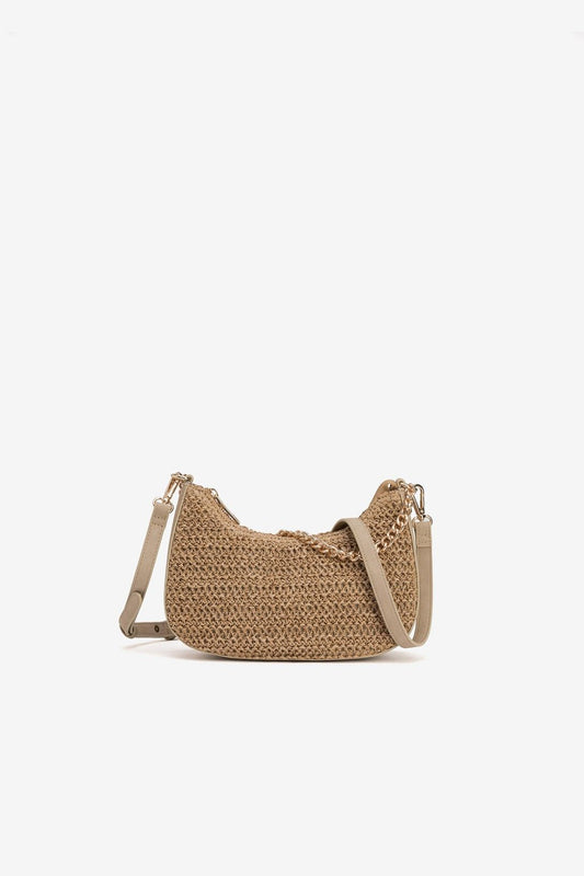 Pochette Gonzales – borsa donna sostenibile in carta intrecciata con tracolla ecopelle – Frarò
