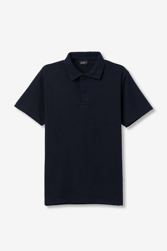 Polo Uomo graham blu vista e-commerce sù sfondo bianco.