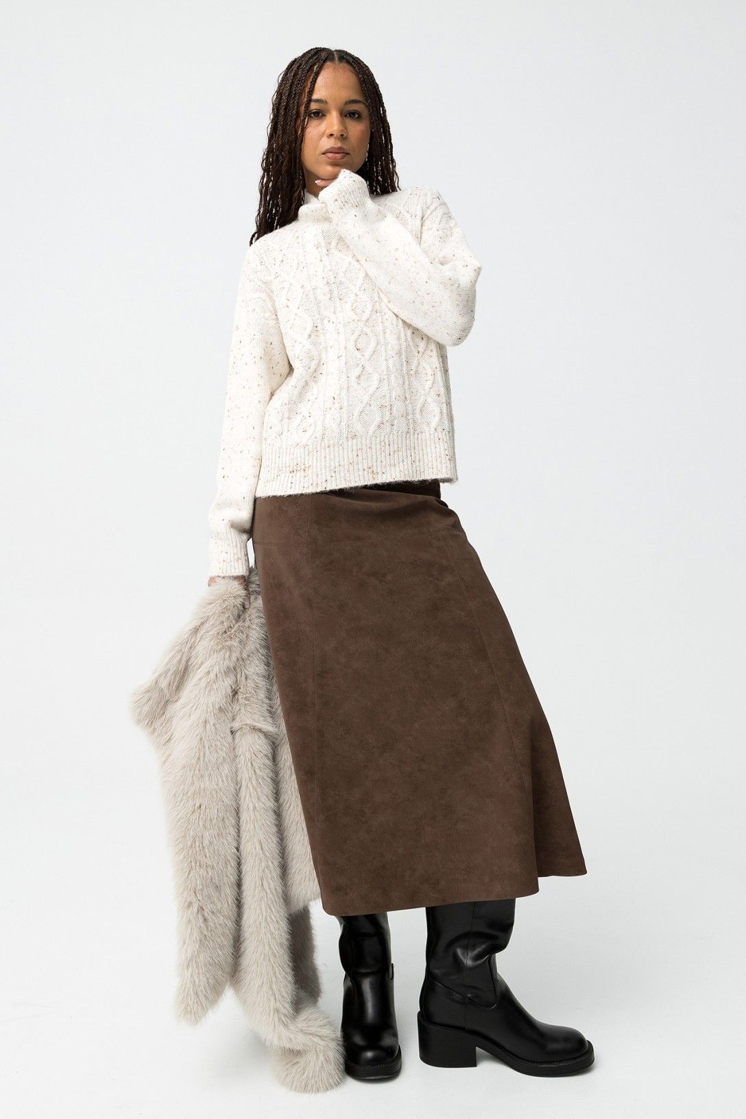 Maglione donna Hagall Tiffosi - look completo indossato