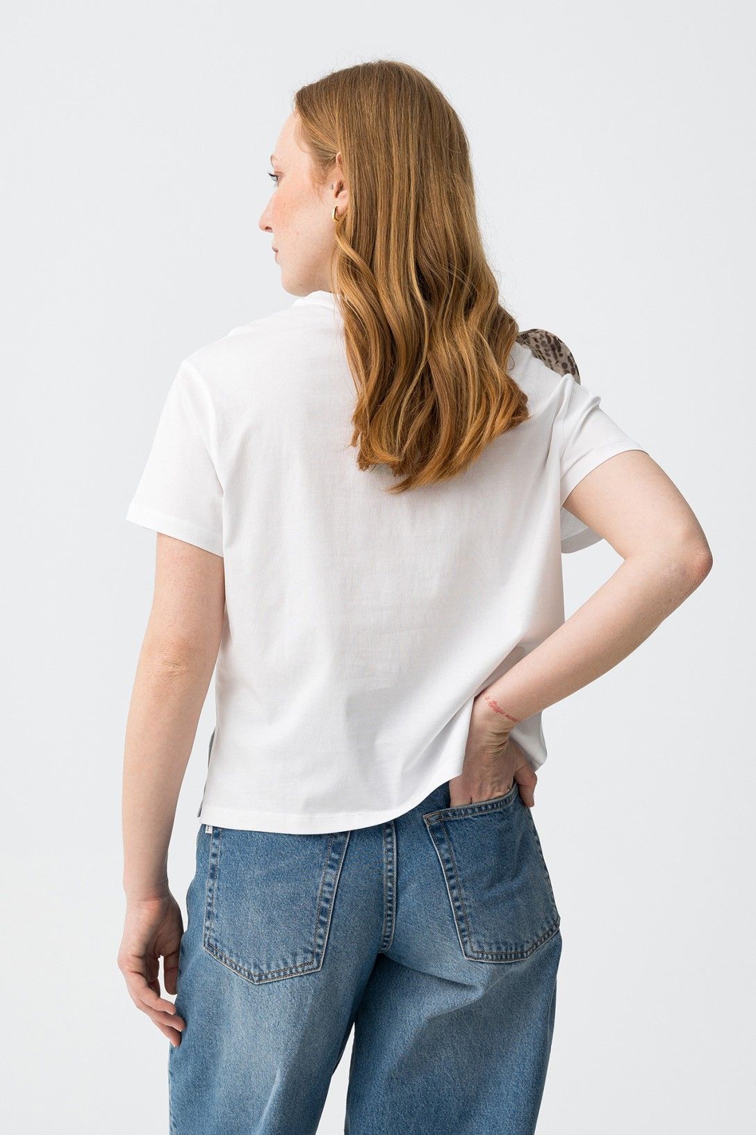 Retro t-shirt Donna Haunter Tiffosi écru in cotone naturale