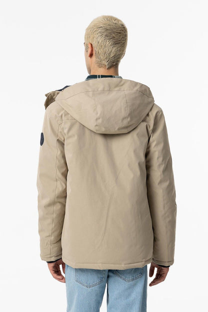 "Giubbotto Huang beige uomo Tiffosi - vista posteriore con cappuccio regolabile"