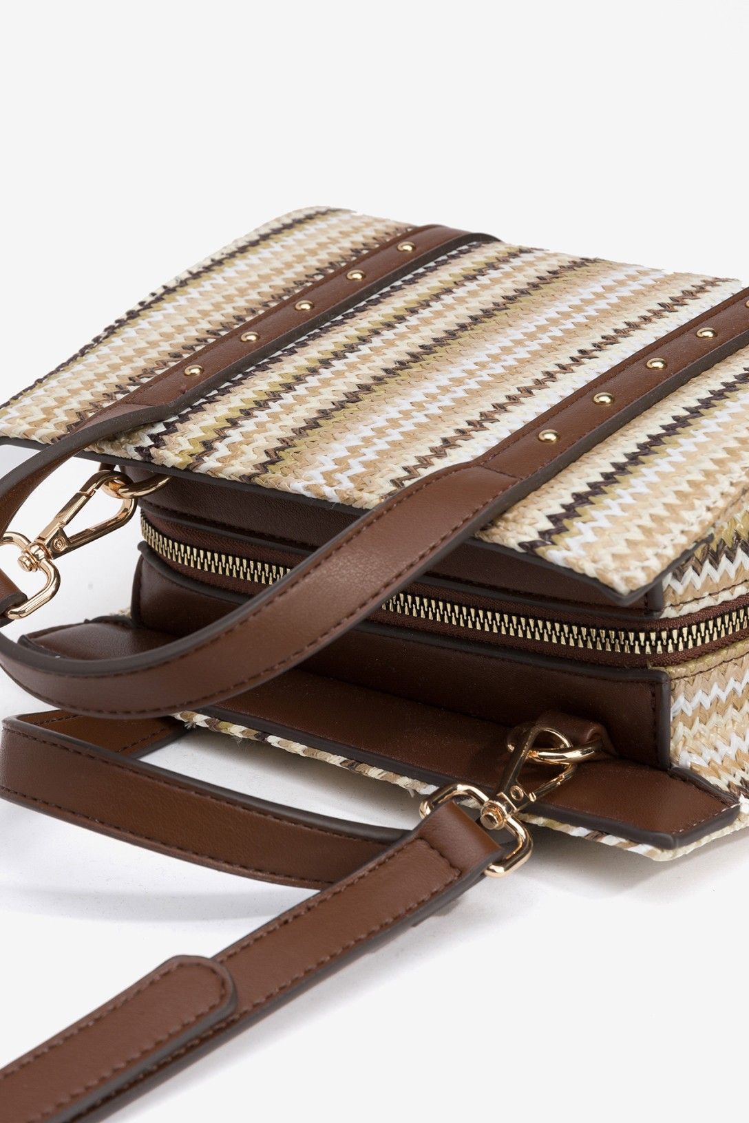 Borsa Inayah naturale artigianale — dettaglio texture e struttura | Frarò
