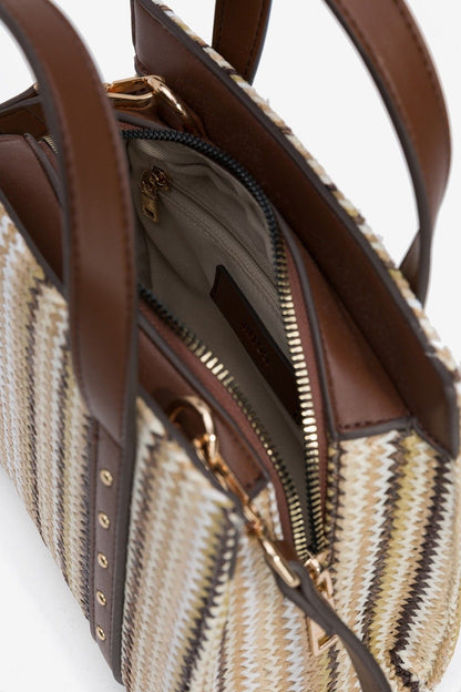Borsa Inayah donna estiva eco-chic — dettaglio intreccio carta | Frarò
