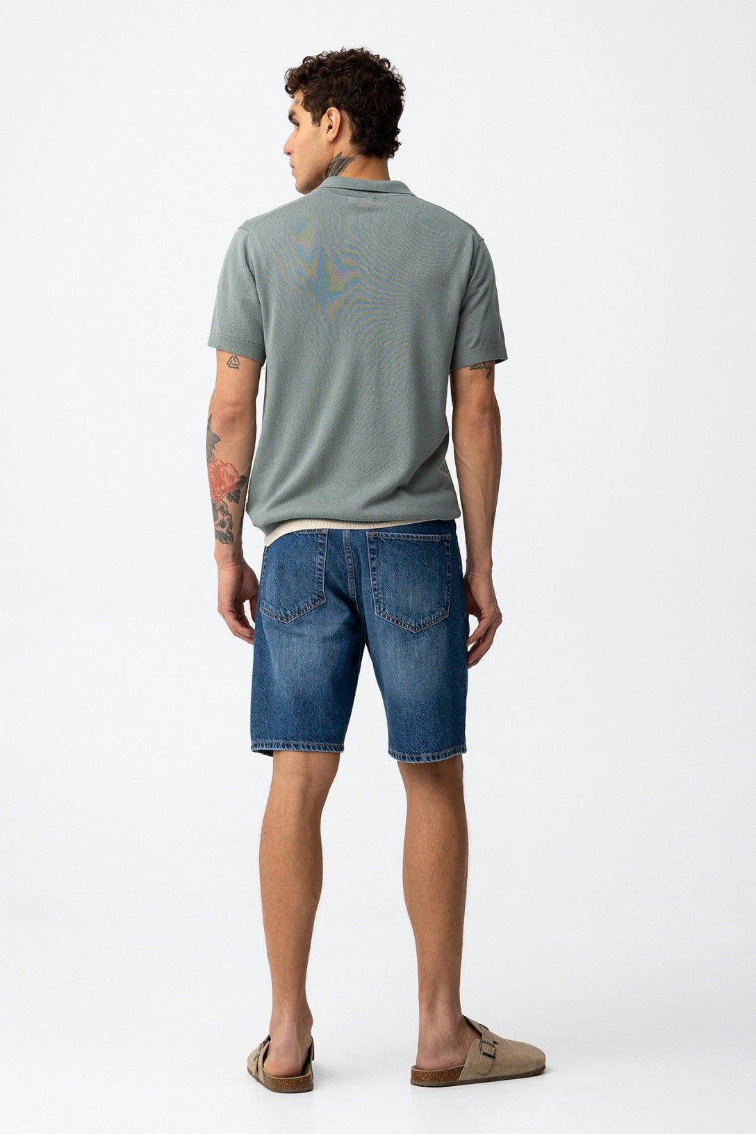 Bermuda jeans uomo Jacob_46 denim sabbiato – vista retro