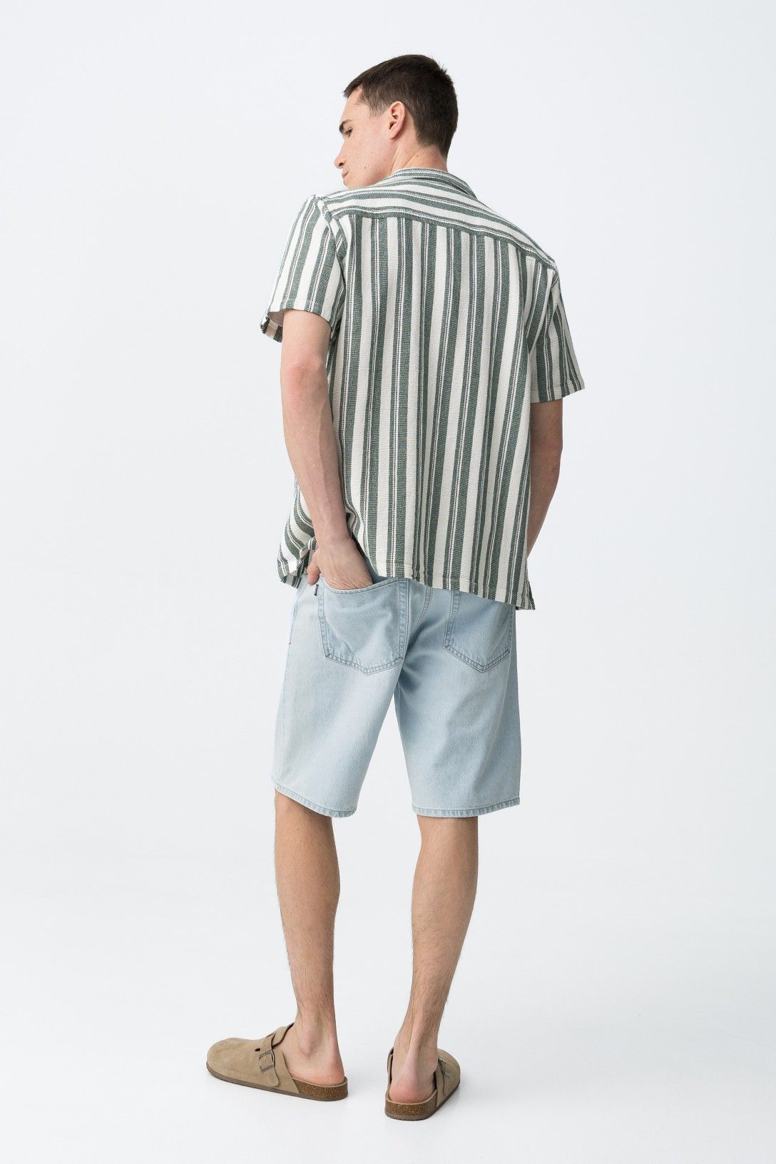Bermuda uomo Jacob Frarò – look completo uomo estate, denim chiaro 100% cotone