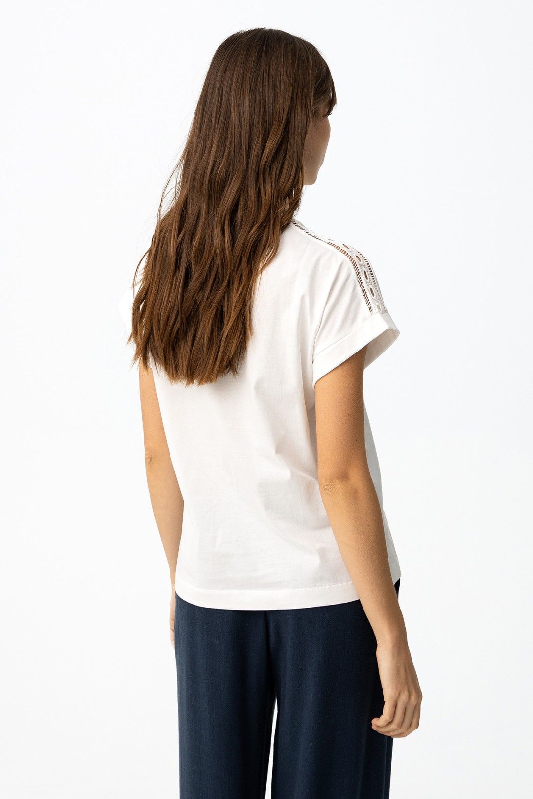 T-shirt donna Jermaine bianca – vista posteriore, vestibilità regolare, collezione estiva Tiffosi
