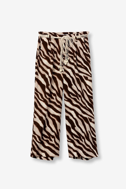 pantalone joana donna a palazzo fantasia, vista frontale e-commerce