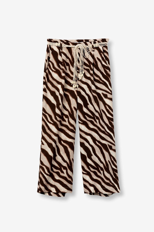 pantalone joana donna a palazzo fantasia, vista frontale e-commerce