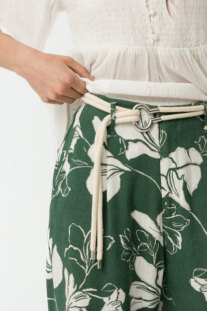 Pantalone Joana Verde Floreale (Ultimo S)