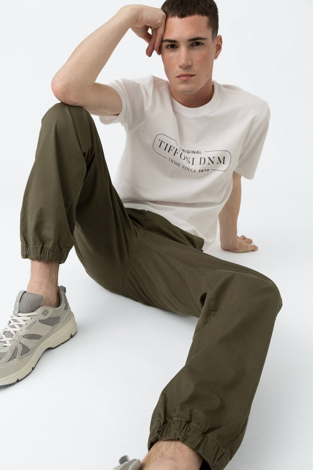 Pantalone Jogger Cotone- Beige|Grigio|Militare