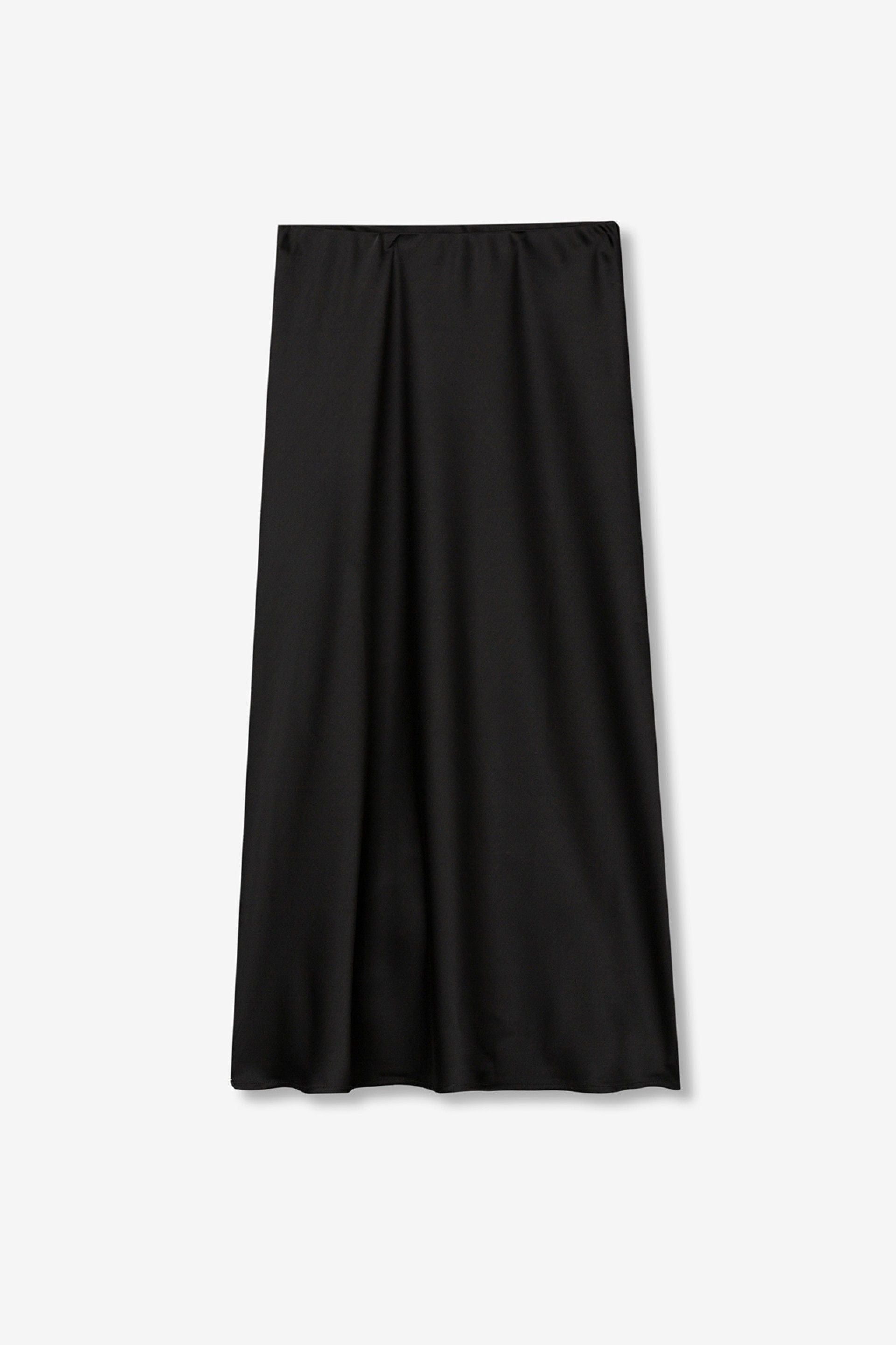 Gonna Midi donna Kansas_2b Tiffosi midi in nero - dettaglio tessuto e vestibilità fluida