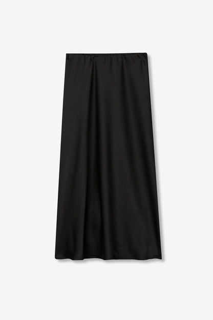 Gonna Midi donna Kansas_2b Tiffosi midi in nero - dettaglio tessuto e vestibilità fluida