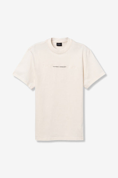  T-shirt uomo cotone slim fit beige - vista e-commerce sù sfondo neutro