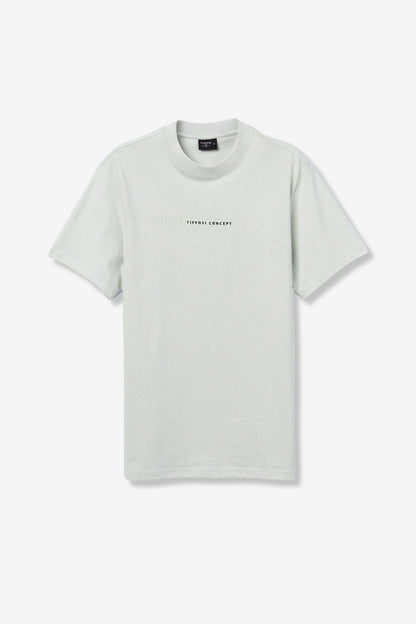 T-shirt uomo cotone slim fit verde chiaro - vista e-commerce sù sfondo neutro