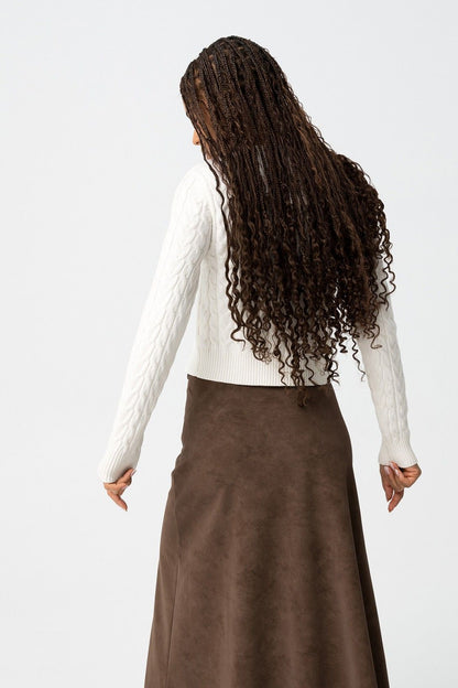 Cardigan Limnoria donna bianco - vista posteriore con vestibilità slim fit