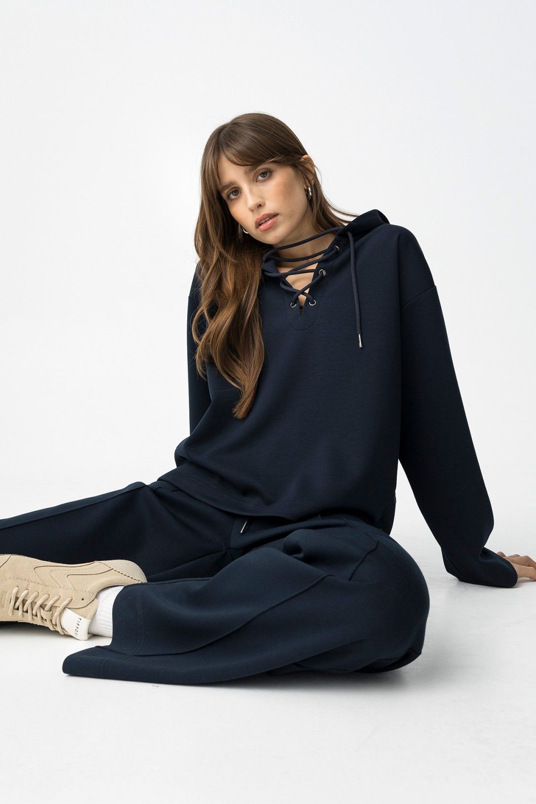 Dettaglio tessuto Cord Set Luca Tiffosi - Qualità premium poliestere viscosa elastan
