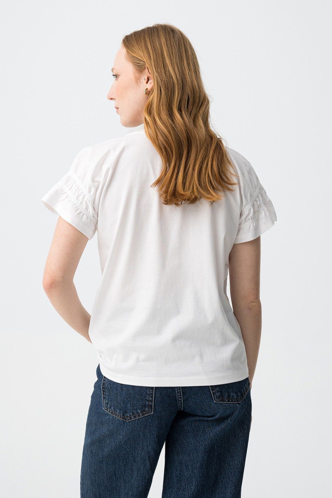 T-shirt donna Lydia cotone Tiffosi bianca burro - look casual vista posteriore femminile PE 2026