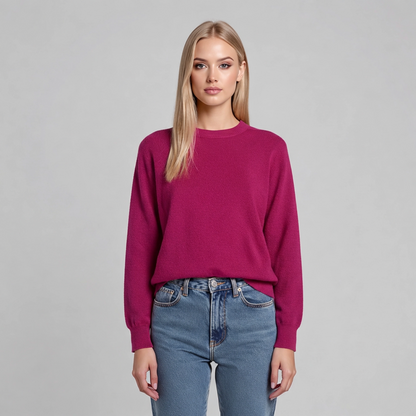 Maglia Donna Misto Lana Girocollo - Manica Lunga 5 Colori