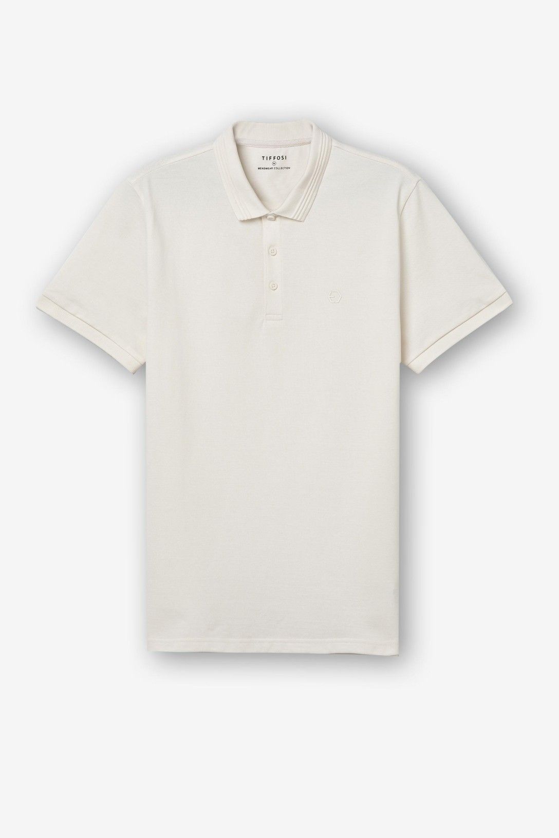 polo uomo manning vista frontale e-commerce sù sfondo neutro.