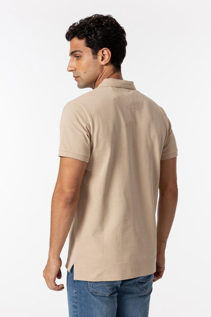 Polo Uomo manning beige vista posteriore.