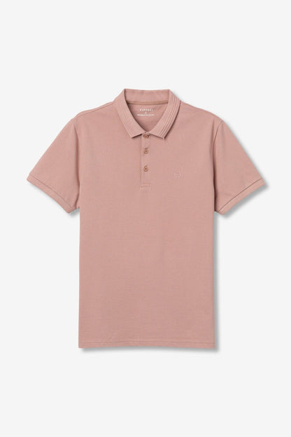 Polo Uomo Manning rosa - dettaglio colletto e bottoni qualità
