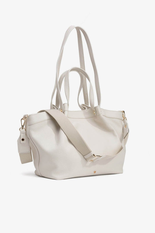 Borsa Marianne eco pelle bianca con manico — vista frontale | Frarò
