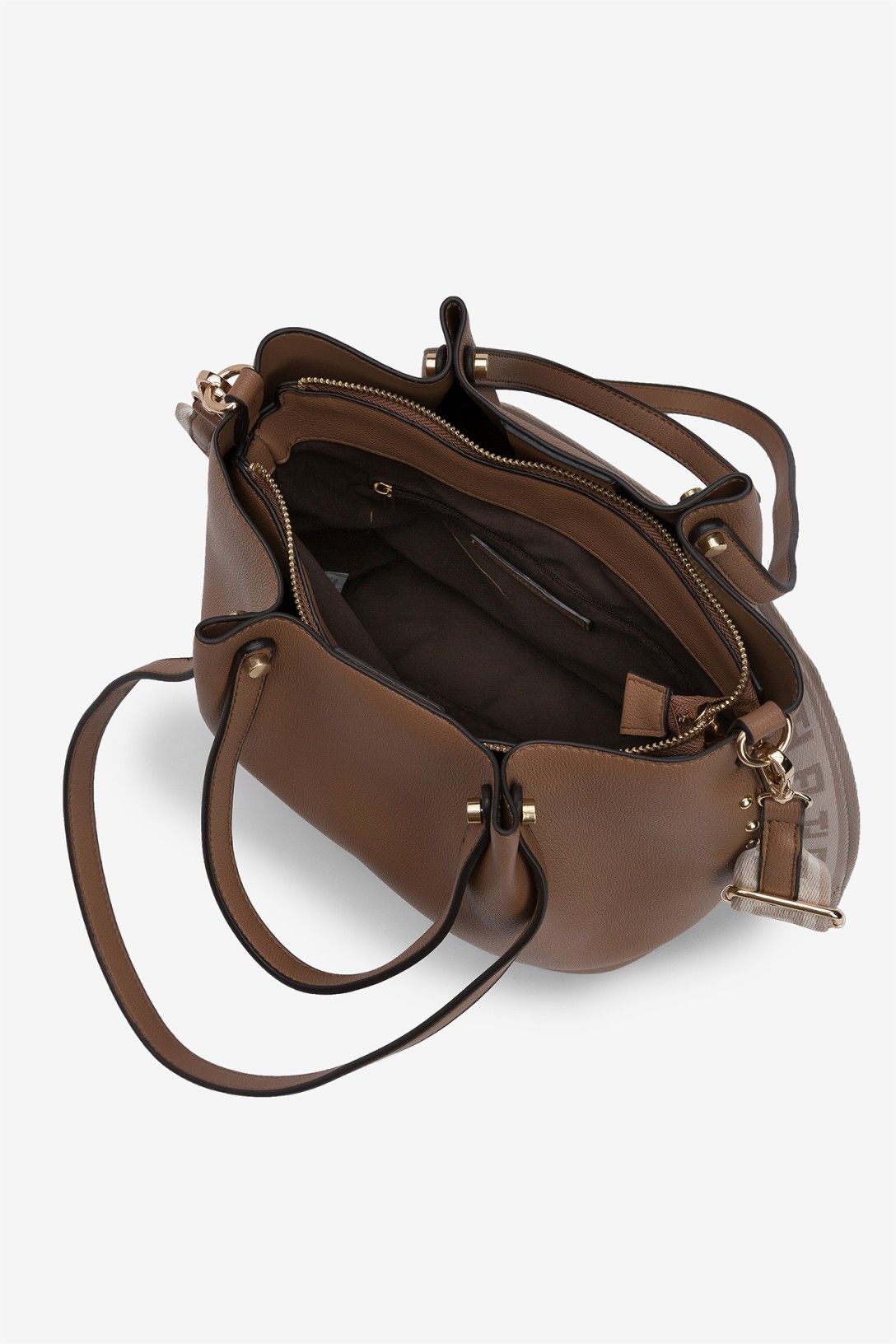 Borsa Marylou camel Tiffosi - vista laterale capienza generosa