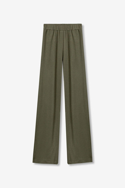 Pantalone palazzo Donna Mellow  verde militare collezione primavera estate 2026
