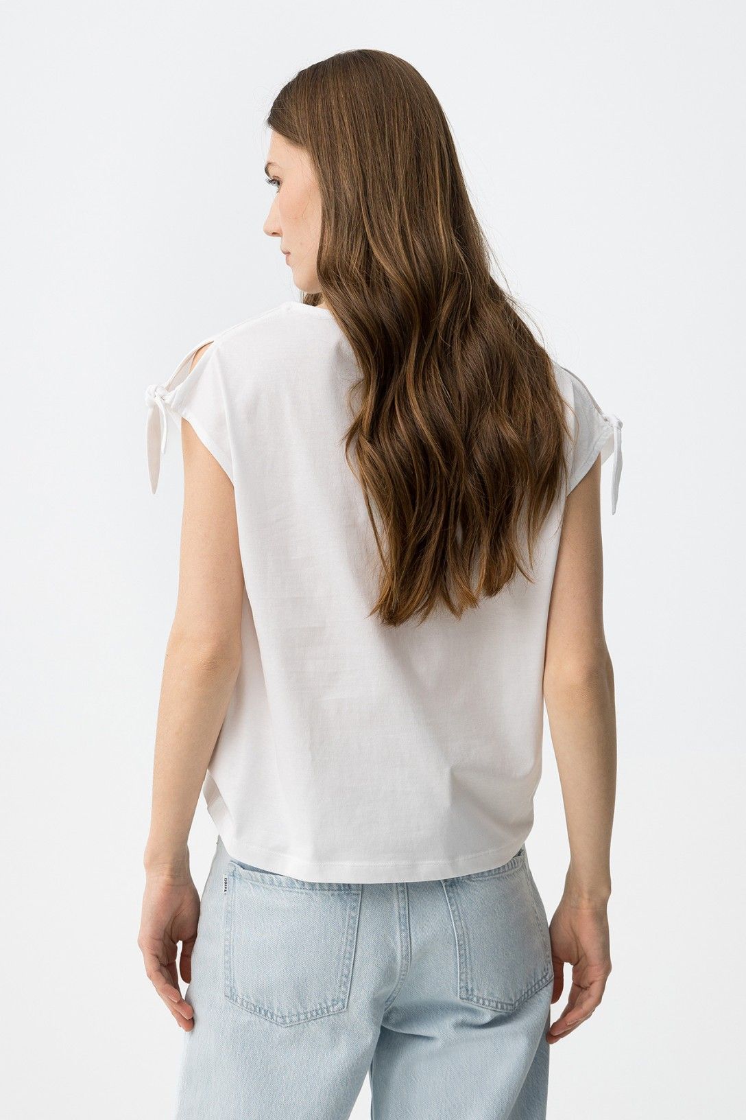 Retro t-shirt Donna Meloetta bianco sporco Tiffosi in cotone naturale