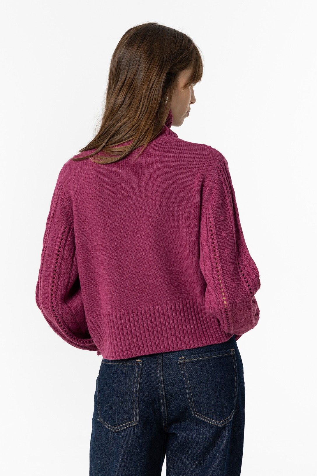 Maglione Midnattsol Tiffosi fucsia - vista posteriore
