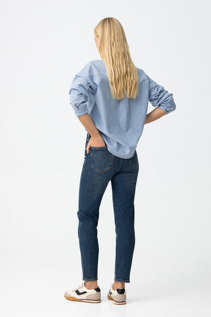 Jeans mom donna vita alta slim fit Tiffosi - vista posteriore dettaglio vestibilità