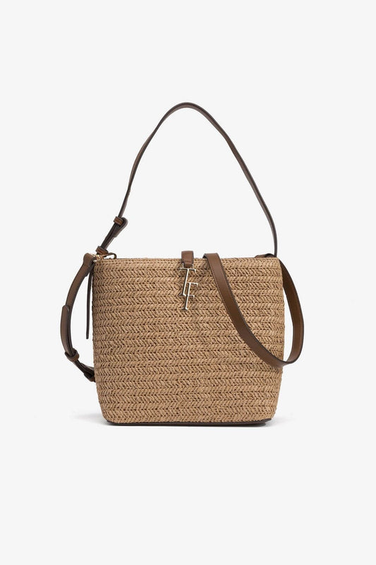 Borsa Nelly donna in carta intrecciata con tracolla in ecopelle – Frarò
