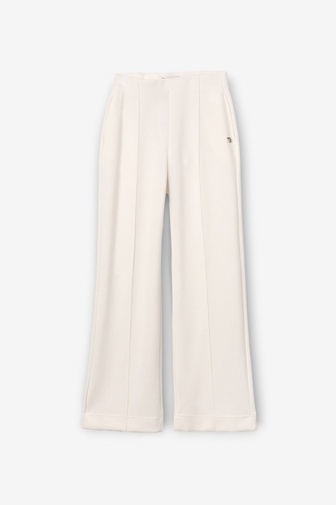 Pantaloni wide leg della tuta donna Pam color panna, vista frontale del capo