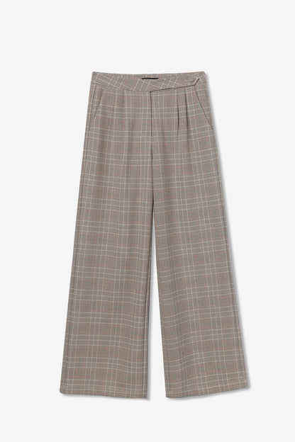Pantalone Wide Leg Panny donna - dettaglio tasche anteriori e vita alta
